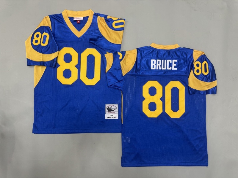 Men 2025 Los Angeles Rams #80 Bruce blue Throwback Limited NFL Jersey style 001->los angeles rams->NFL Jersey